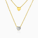 Crystal Heart Layered Necklace