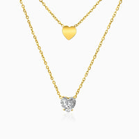 Crystal Heart Layered Necklace