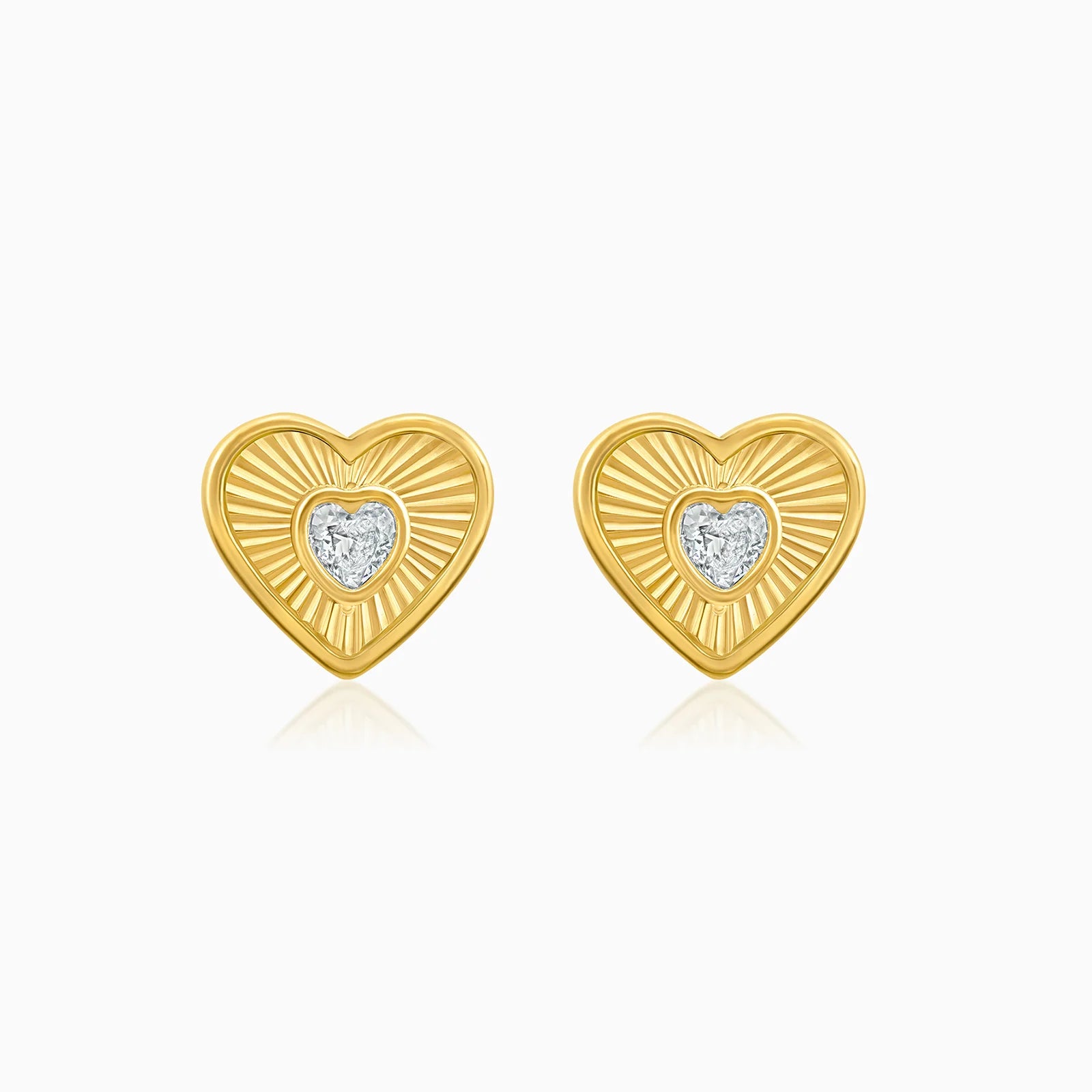 Crystal Heart Stud Earrings