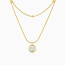 Crystal Medallion Layered Necklace