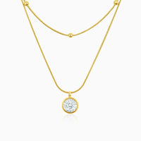 Crystal Medallion Layered Necklace