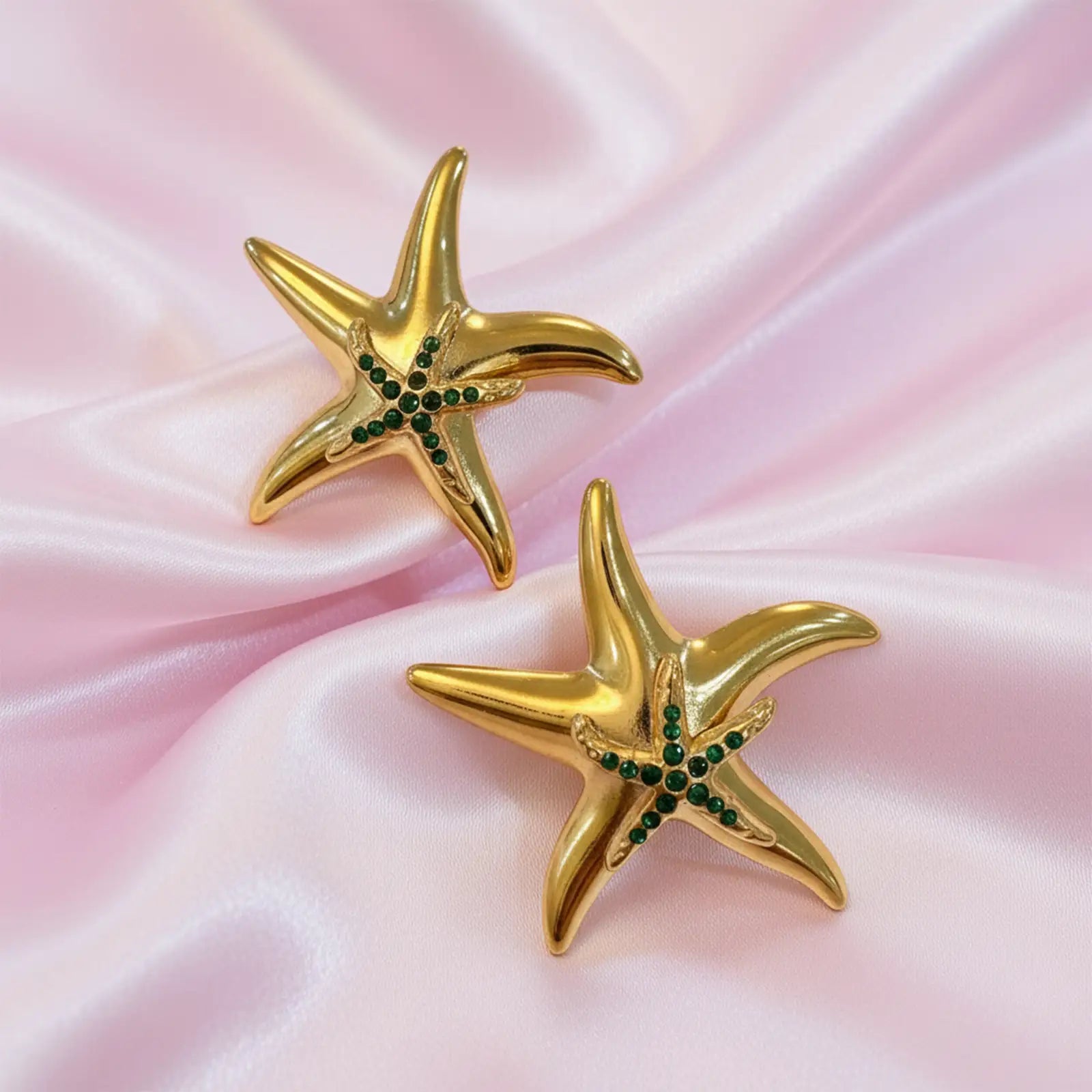 Emerald Reef Starfish Earrings