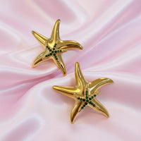 Emerald Reef Starfish Earrings