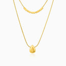 Golden Teardrop Layered Necklace