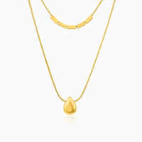Golden Teardrop Layered Necklace