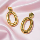 Golden Chunky Oval Earrings