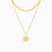 Golden Daisy Layered Necklace