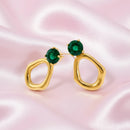 Golden Emerald Drift Earrings