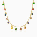 Multi Stone Charm Necklace