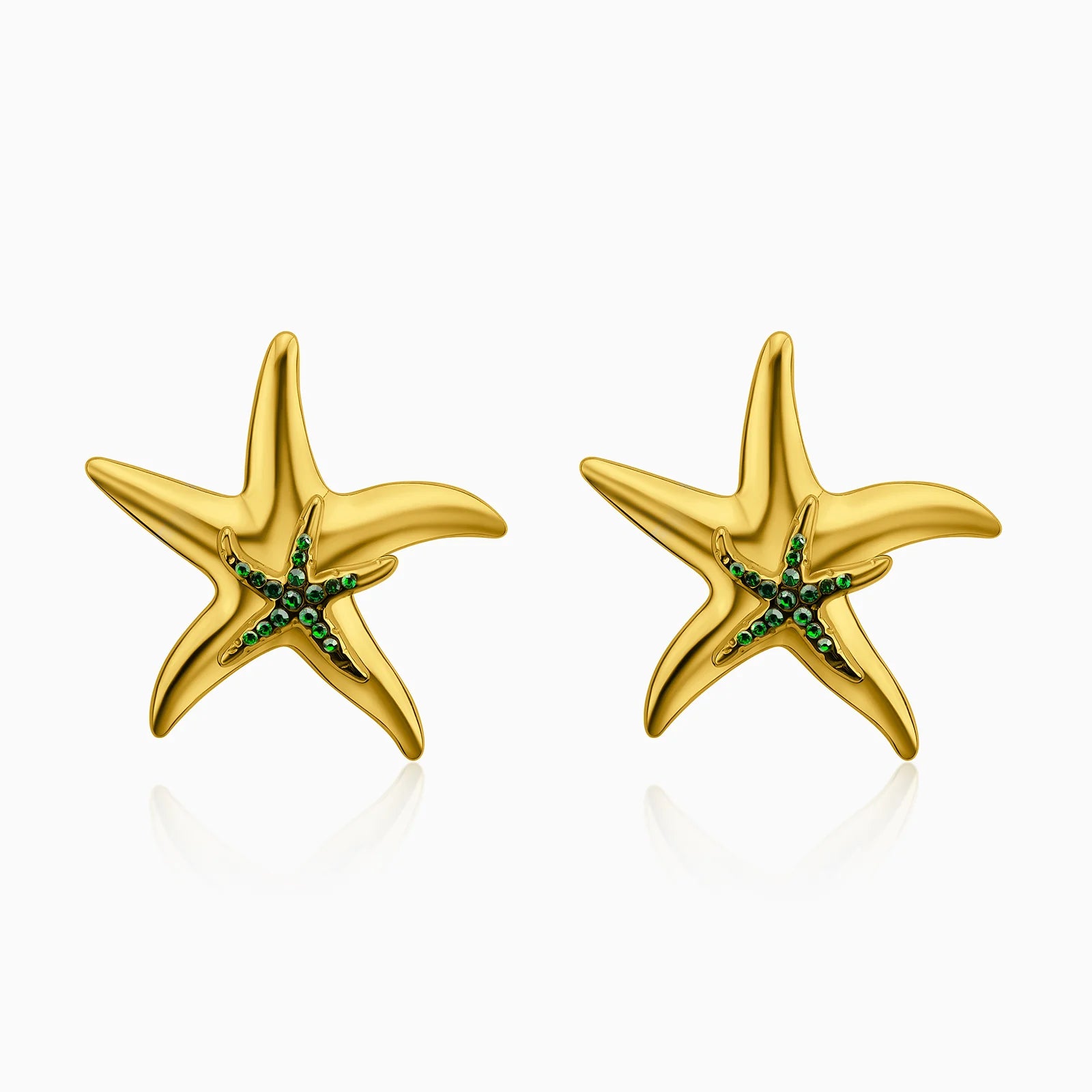 Emerald Reef Starfish Earrings