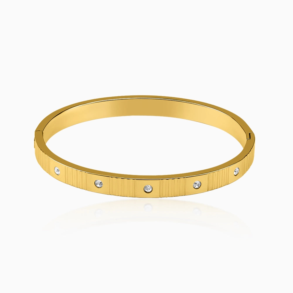 Cipher Gold Bangle Bracelet