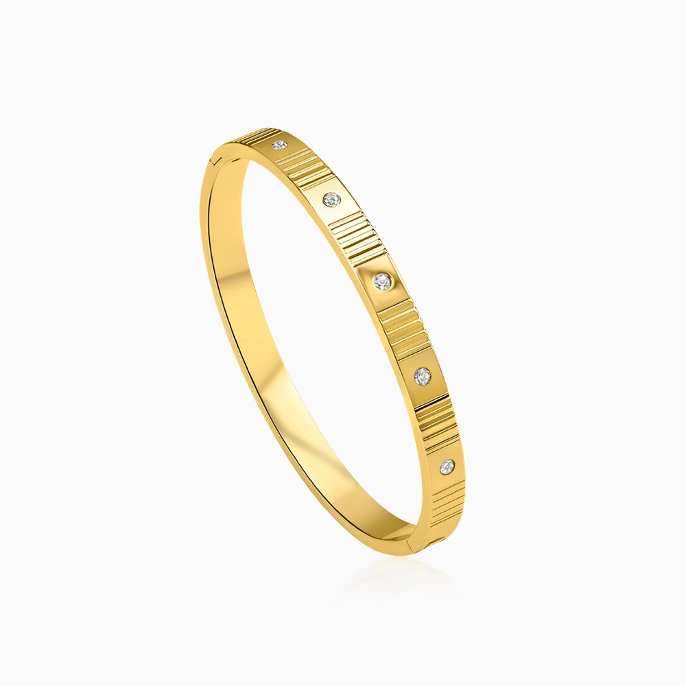 Cipher Gold Bangle Bracelet