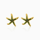 Emerald Starfish Stud Earrings