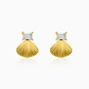 Crystal Seashell Stud Earrings
