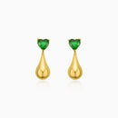 Emerald Heart Drop Earrings