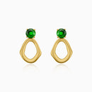 Golden Emerald Drift Earrings