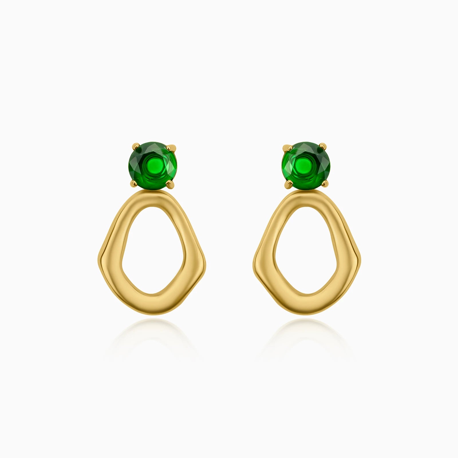Golden Emerald Drift Earrings
