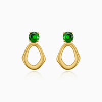 Golden Emerald Drift Earrings