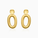 Golden Chunky Oval Earrings