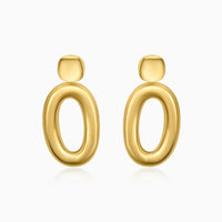 Golden Chunky Oval Earrings